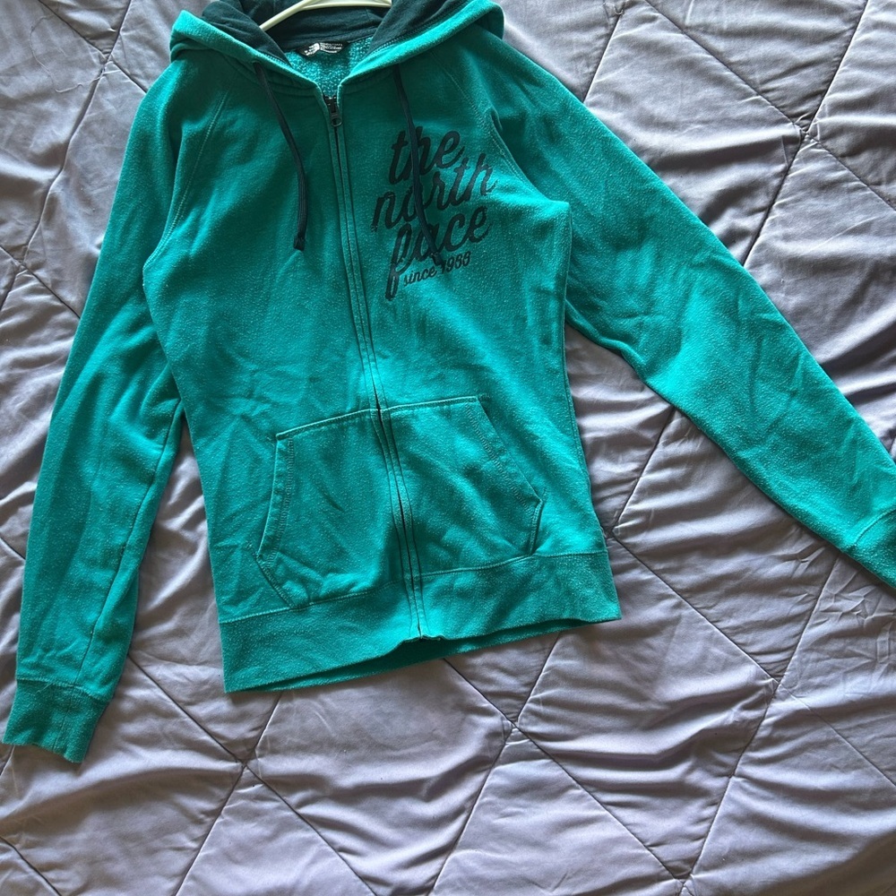 The North Face Teal Full-Zip Hoodie